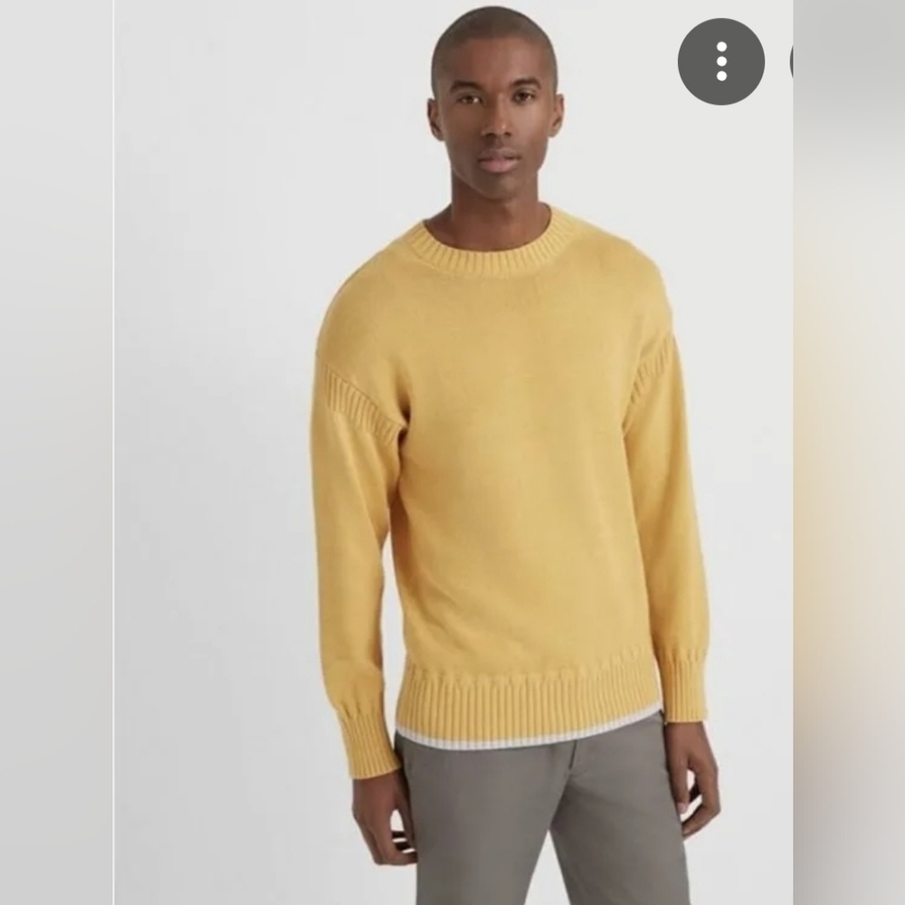 Club Monaco Crewneck Pullover Sweater Mustard Yellow Large
